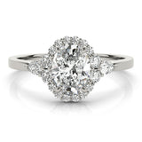 Halo Diamond Ring with Pear Accents - Image 7