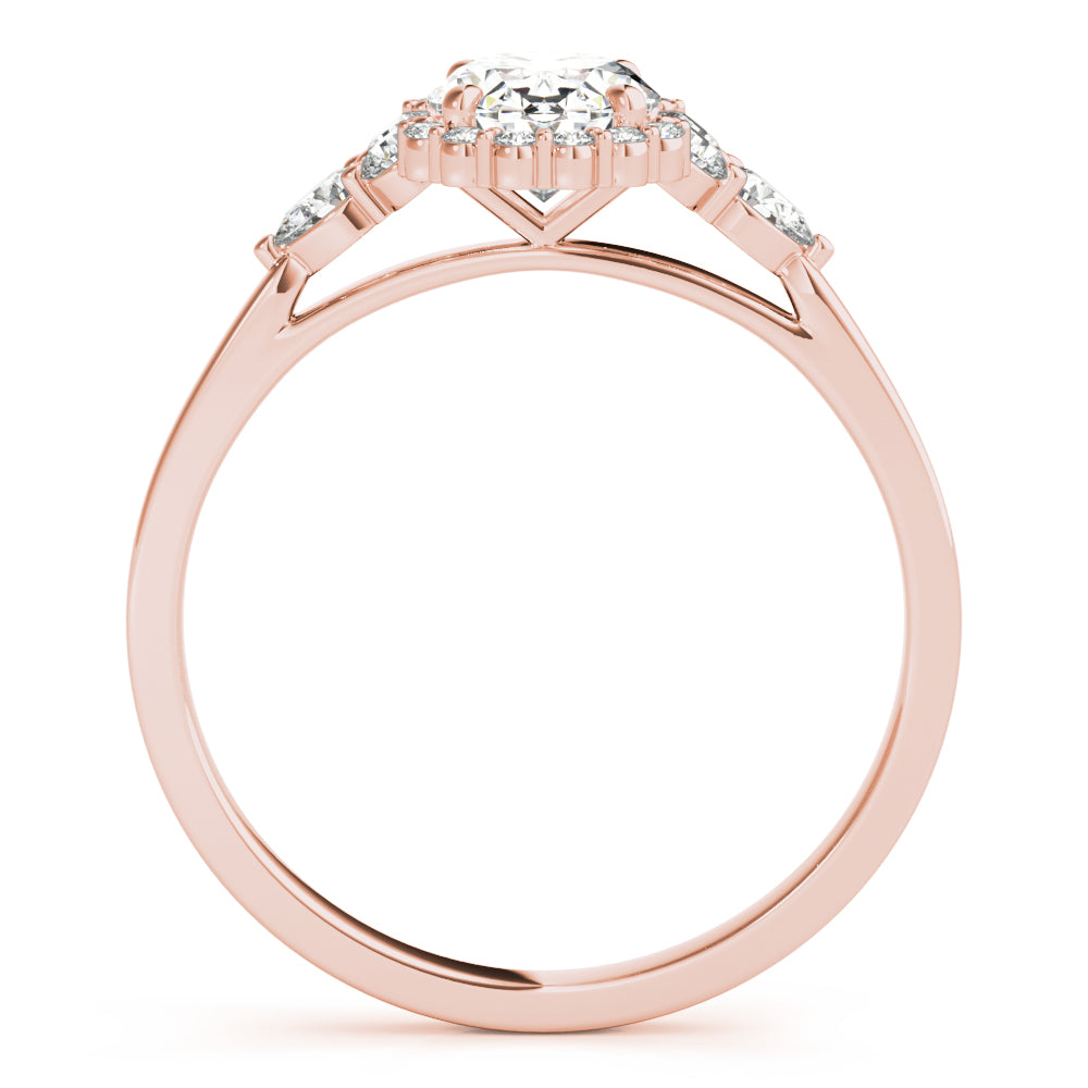 Halo Diamond Ring with Pear Accents - Image 12