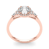 Halo Diamond Ring with Pear Accents - Image 15