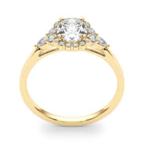 Halo Diamond Ring with Pear Accents - Image 14