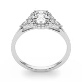Halo Diamond Ring with Pear Accents - Image 13