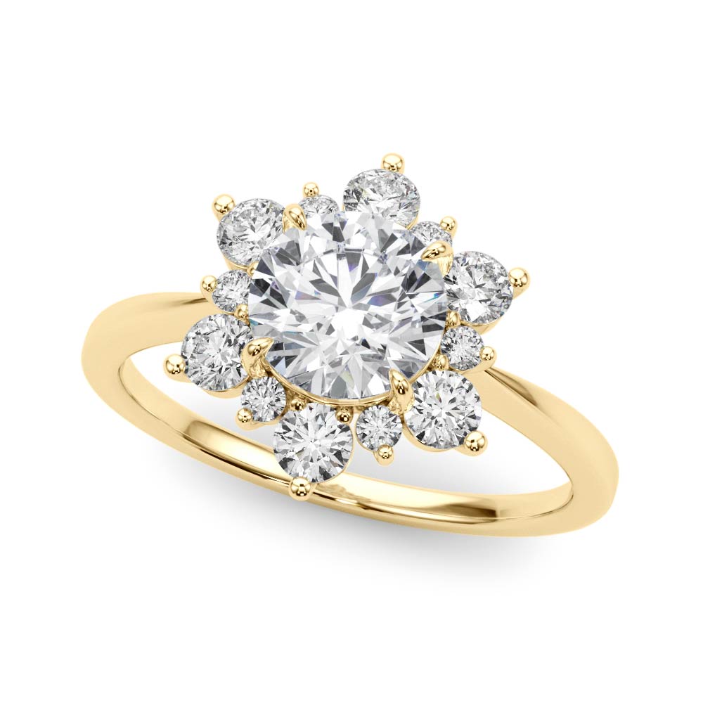 Floral Halo Diamond Ring 1/2 ct