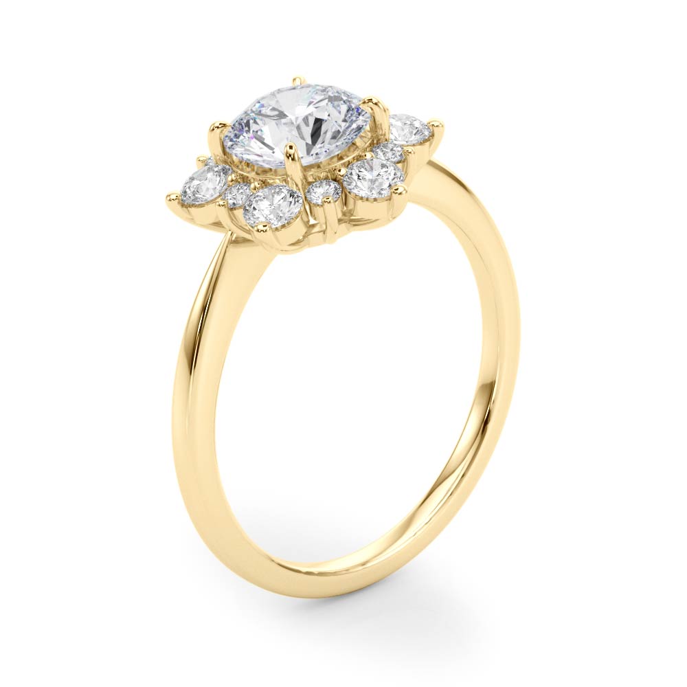 Floral Halo Diamond Ring 1/2 ct