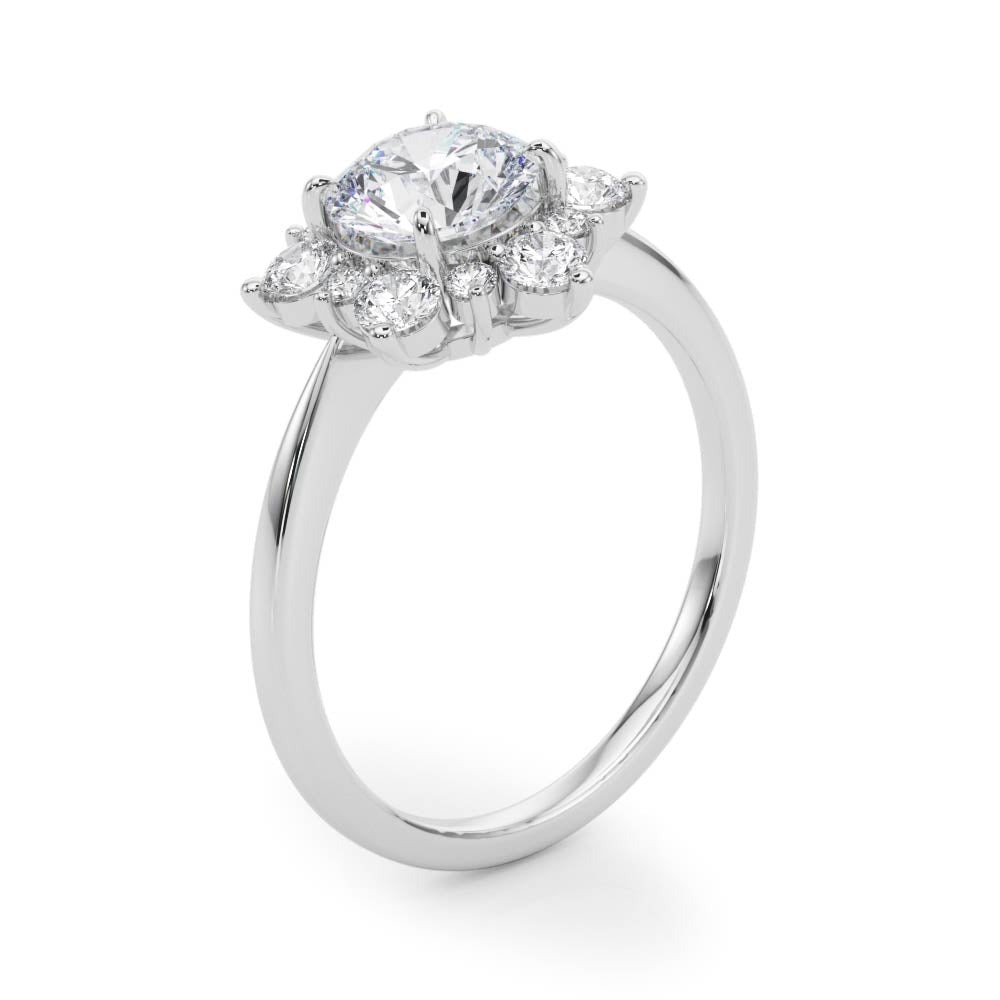 Floral Halo Diamond Ring 1/2 ct