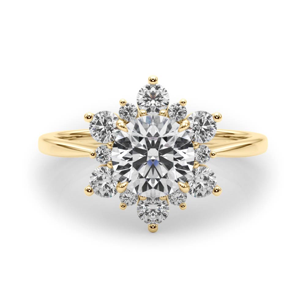 Floral Halo Diamond Ring 1/2 ct