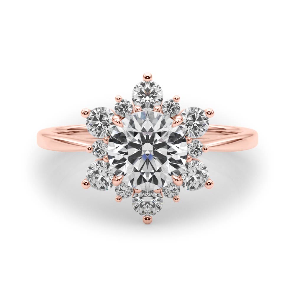 Floral Halo Diamond Ring 1/2 ct