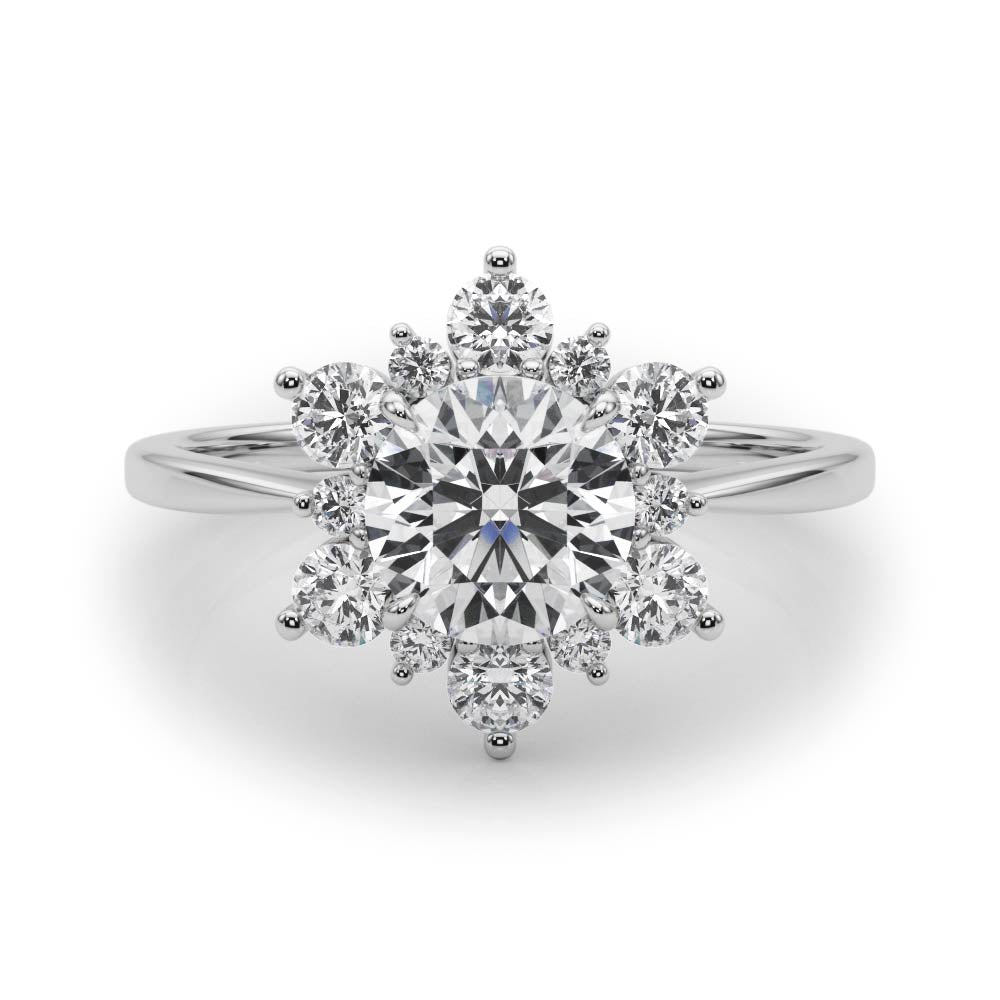 Floral Halo Diamond Ring 1/2 ct