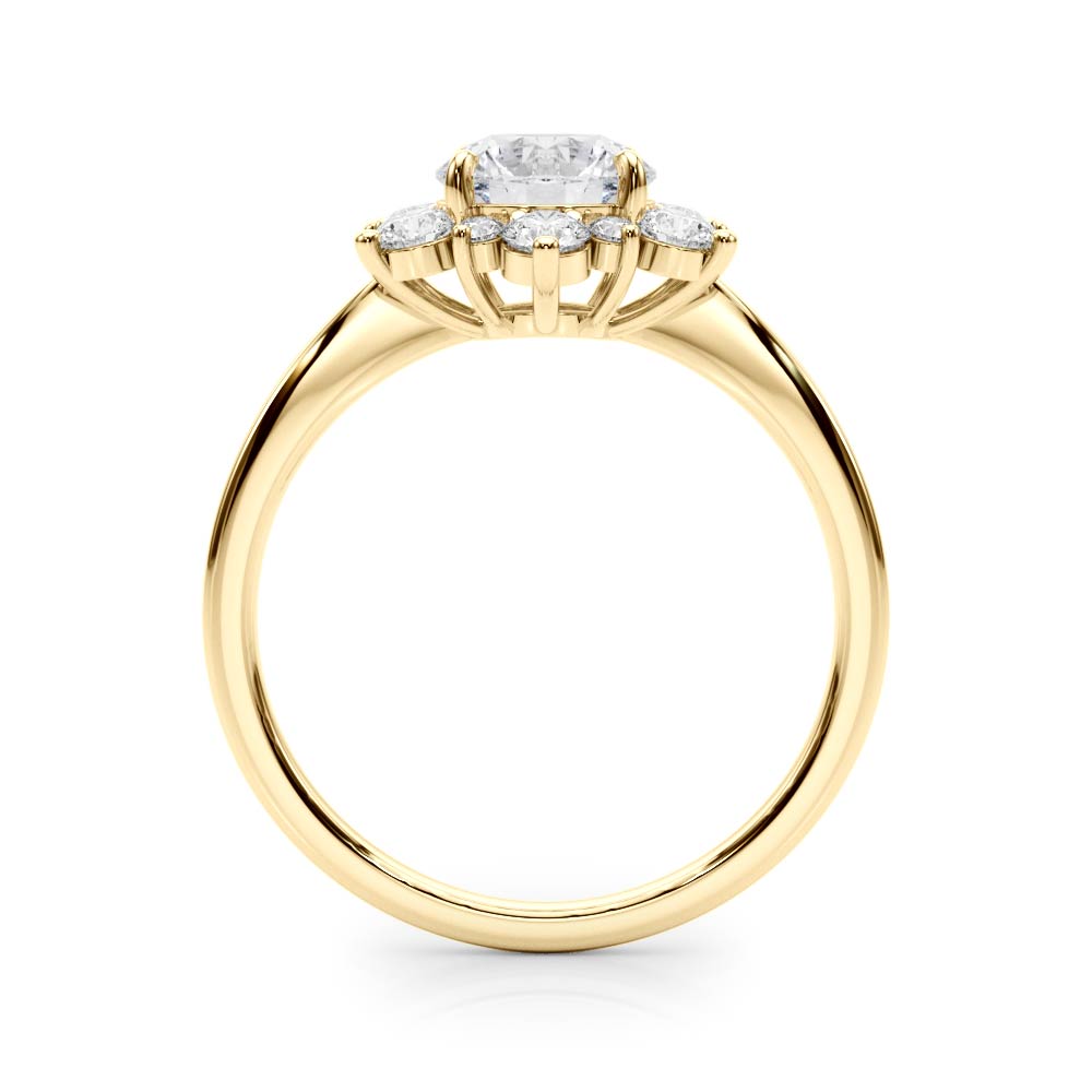 Floral Halo Diamond Ring 1/2 ct