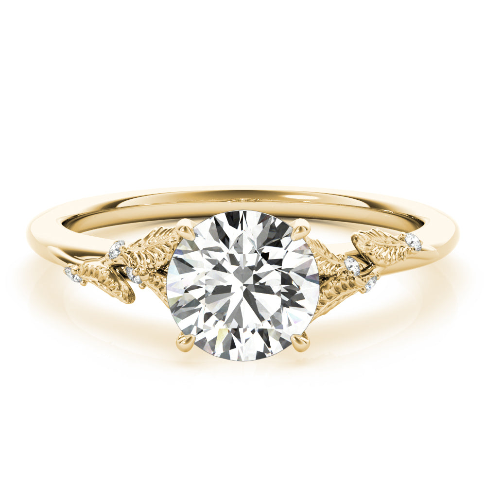 Nature-Inspired Leaf Accent Ring 1 ct