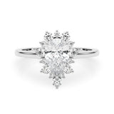 Teardrop Diamond Cluster Ring - Image 9