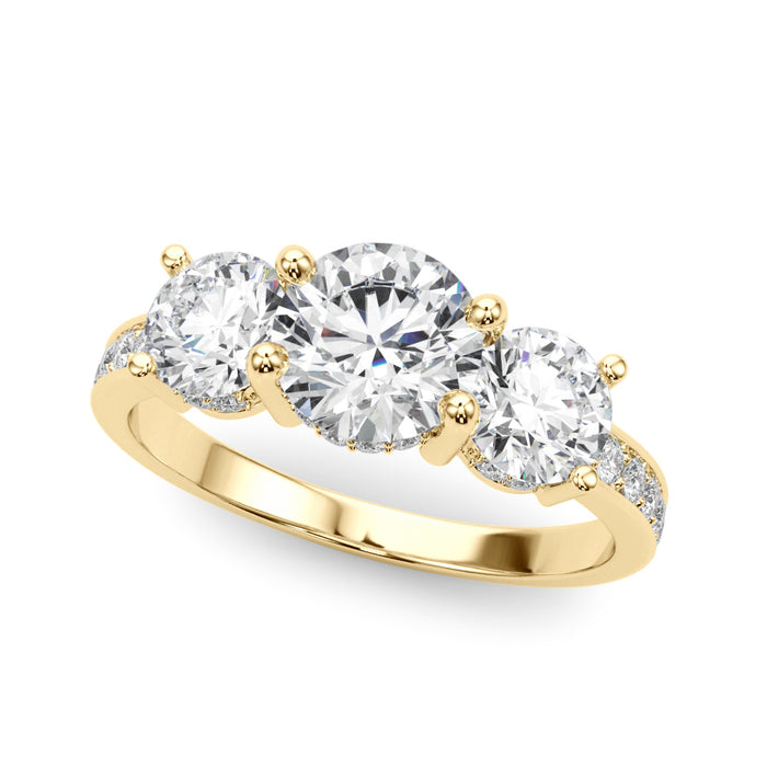 Three Diamond Statement Ring 2 ct