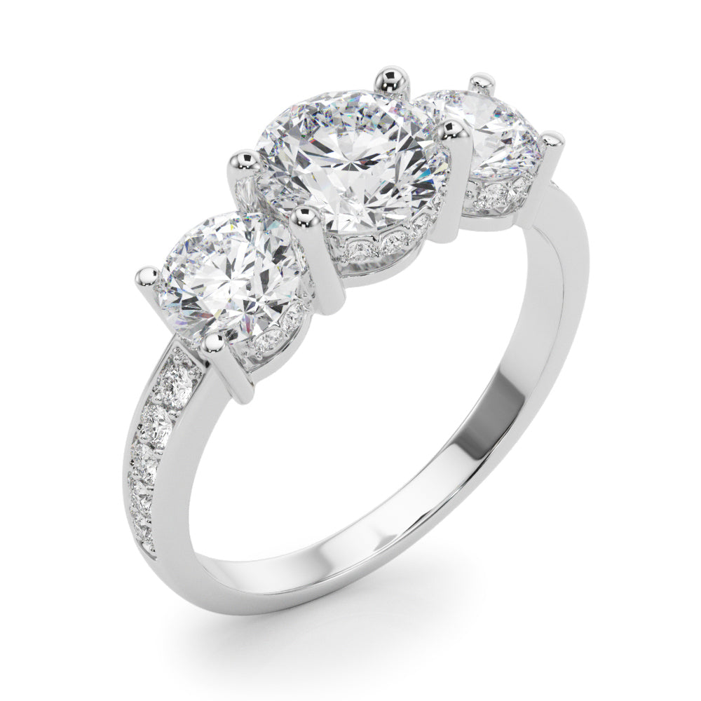 Three Diamond Statement Ring 2 ct - Image 4