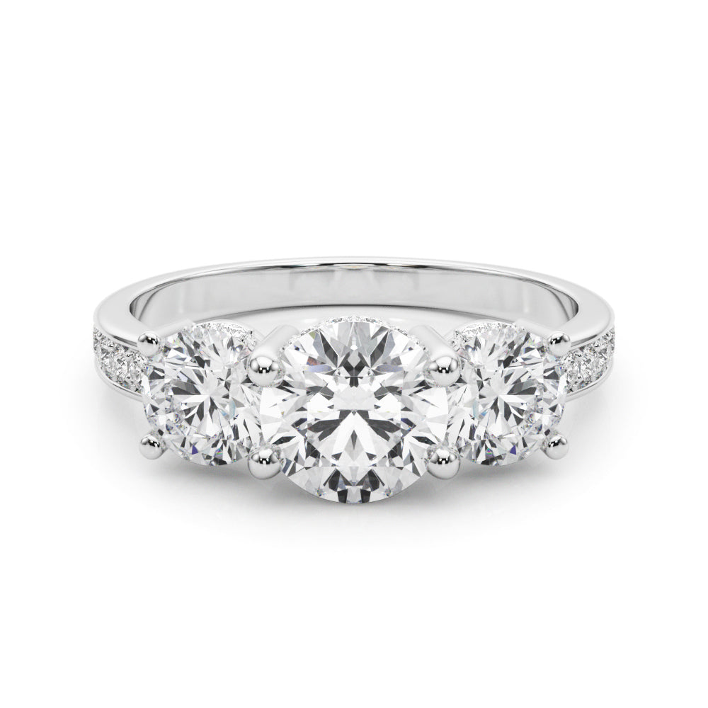 Three Diamond Statement Ring 2 ct - Image 7
