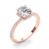 Oval Diamond Floral Halo Ring - Image 6