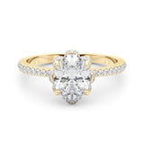 Oval Diamond Floral Halo Ring - Image 8