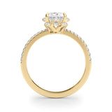 Oval Diamond Floral Halo Ring - Image 11