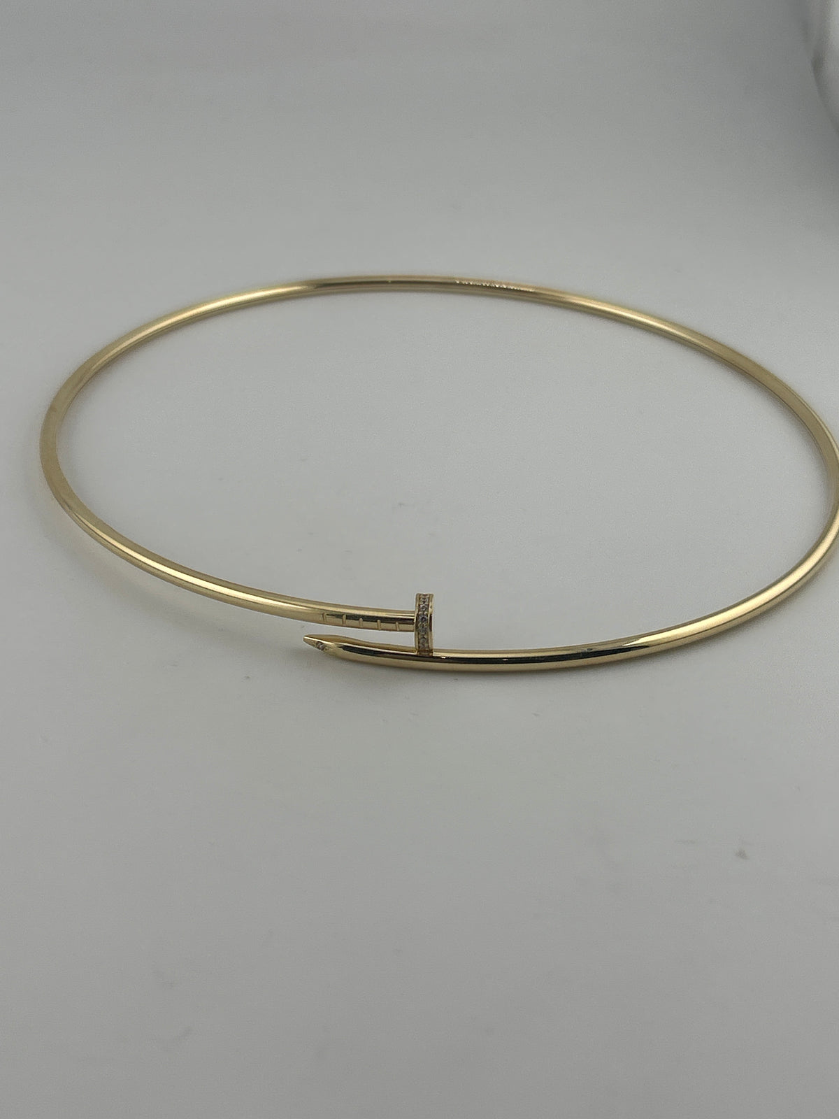 18K Solid Gold Nail Choker with Premium Zirconia - Image 1