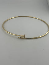 18K Solid Gold Nail Choker with Premium Zirconia - Image 1