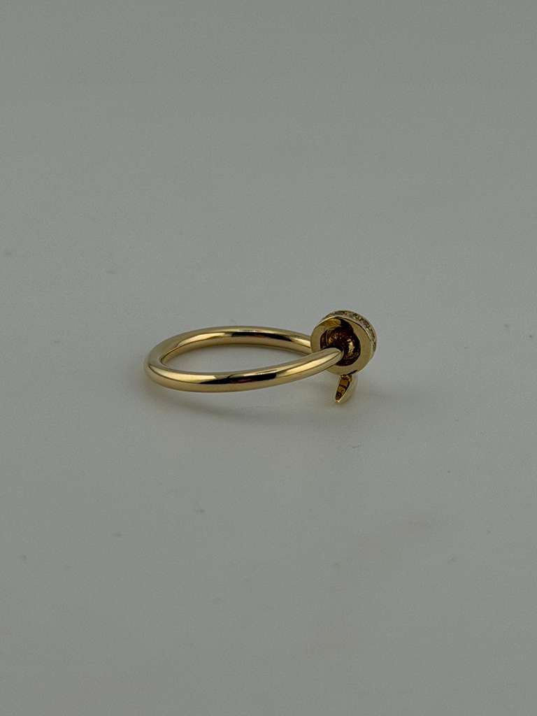 Nail ring, 18k Gold, semi solid with premium zircon stones - Image 4