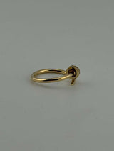Nail ring, 18k Gold, semi solid with premium zircon stones - Image 4
