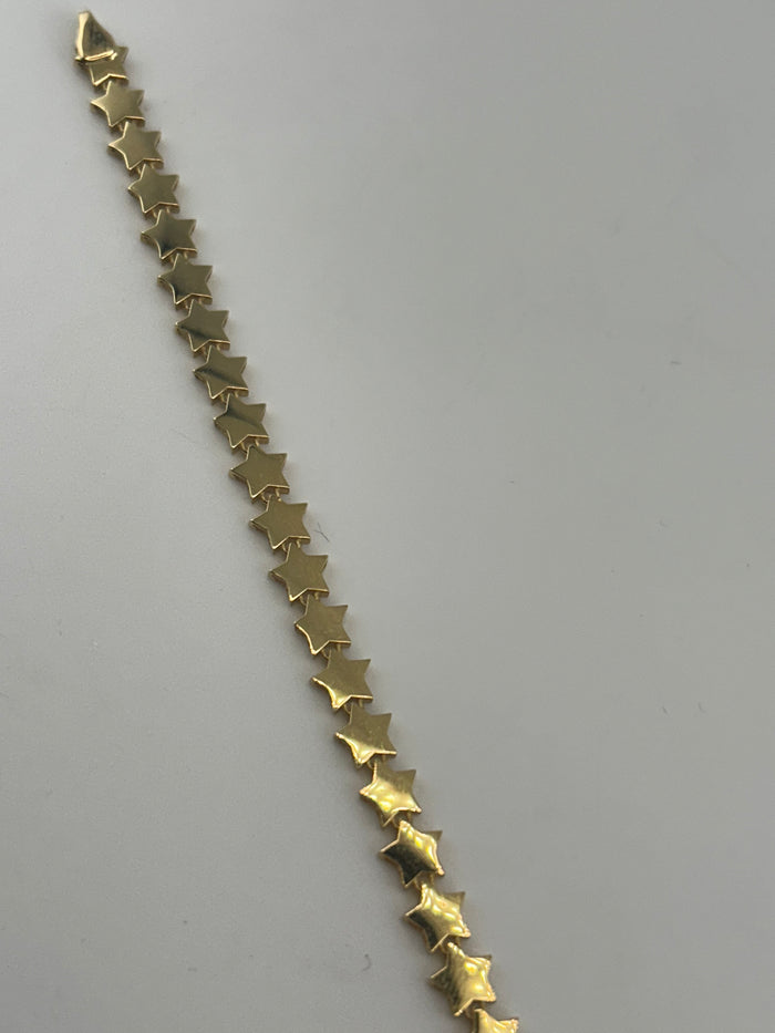 18K Solid Gold Celestial Star Link Bracelet