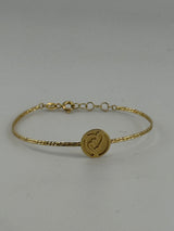 18K Solid Gold Allah Name Engraved Bracelet - Image 3