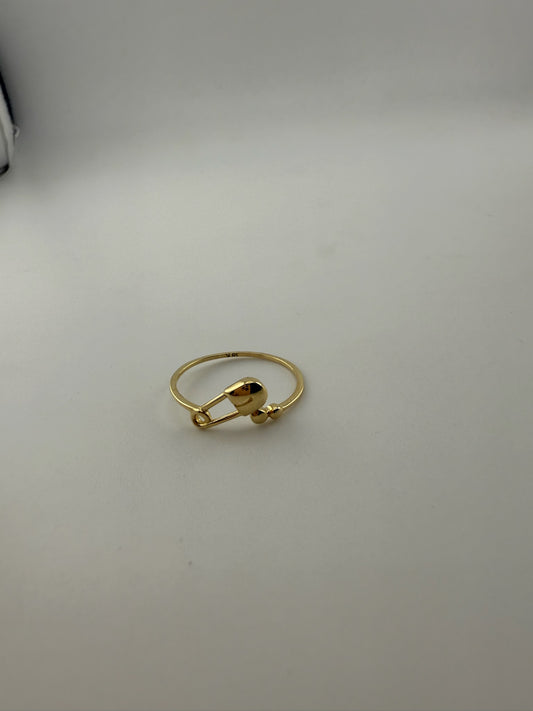 Dainty pin ring solid 18k gold