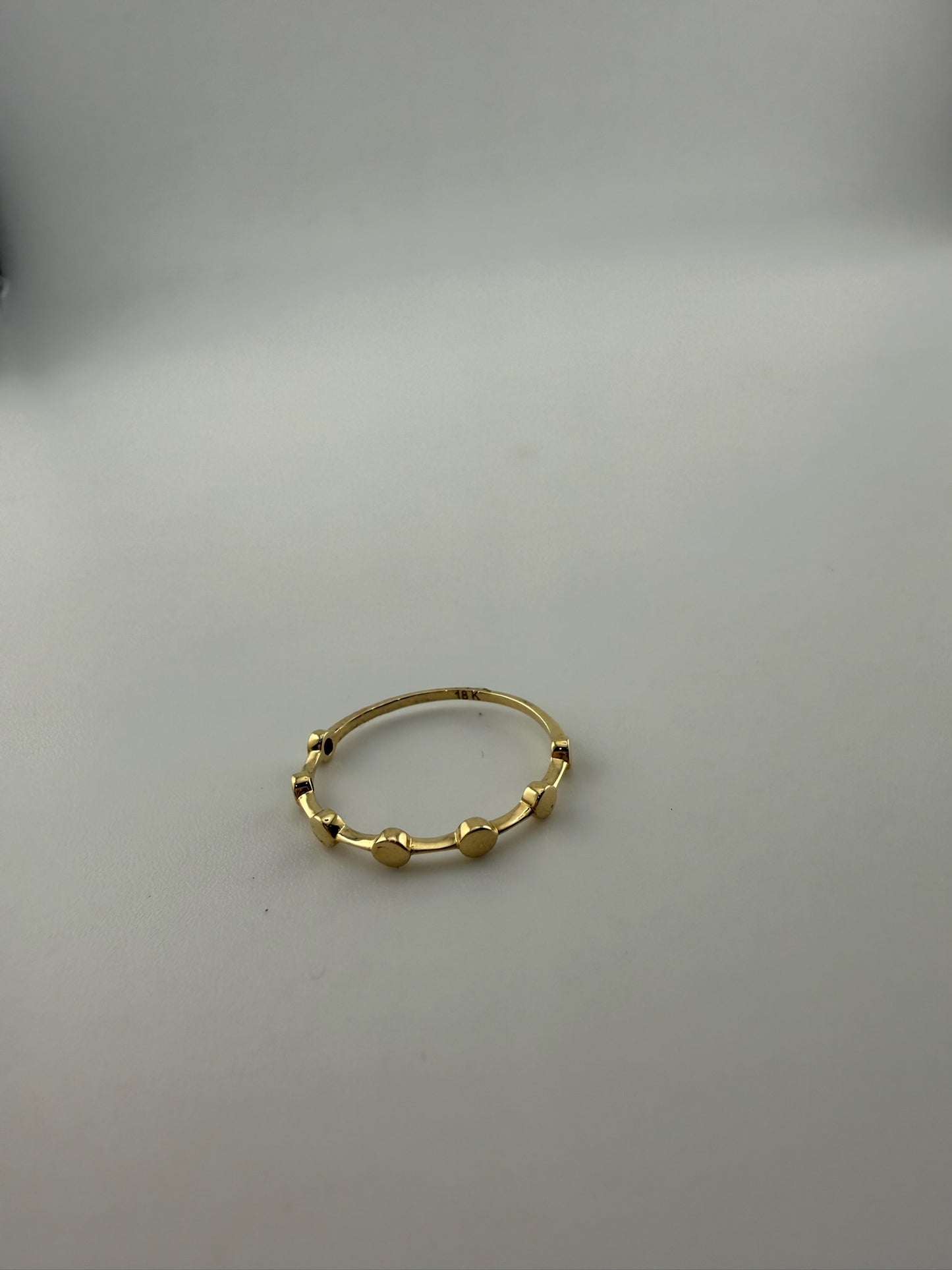 Dainty ring round solid 18k gold