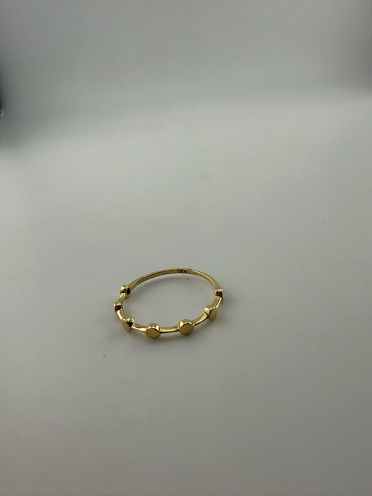 Dainty ring round solid 18k gold