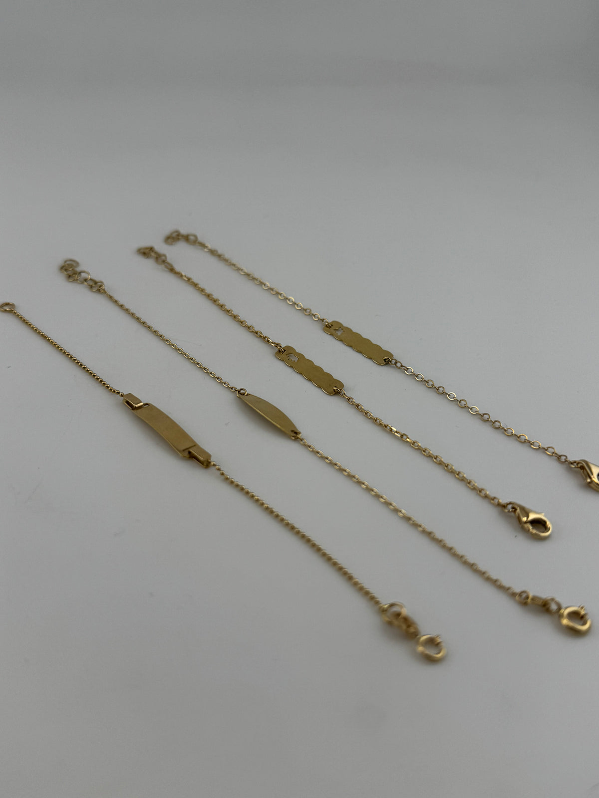18K Solid Gold Petite ID Bracelet - Image 1