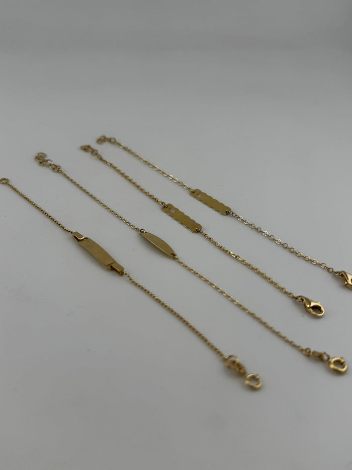 18K Solid Gold Petite ID Bracelet