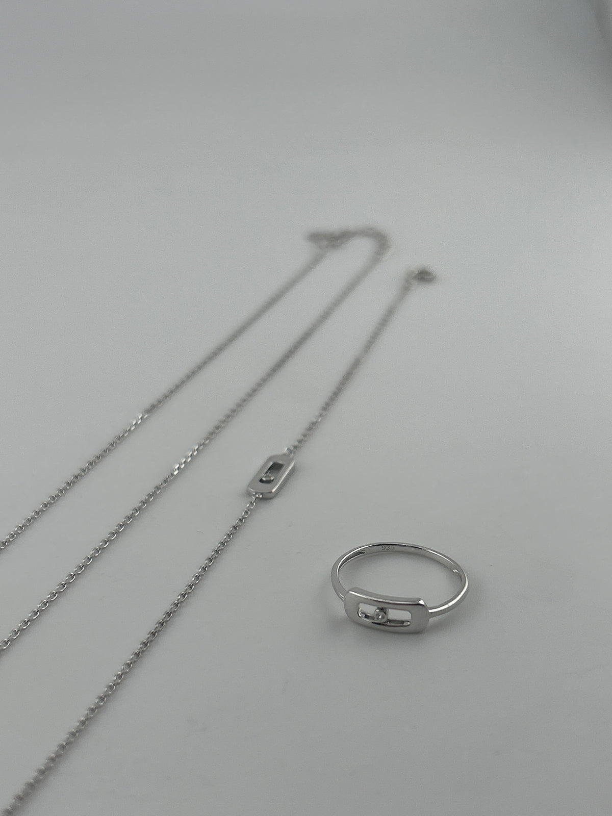 Solid Silver Jewelry Set with Premium Movable CZ Stones – Necklace, Bracelet, Ring & Stud Earrings - Image 2