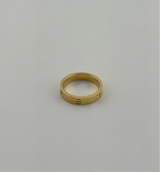 Thin ring with screw markings, semi solid 18k gold - Image 1