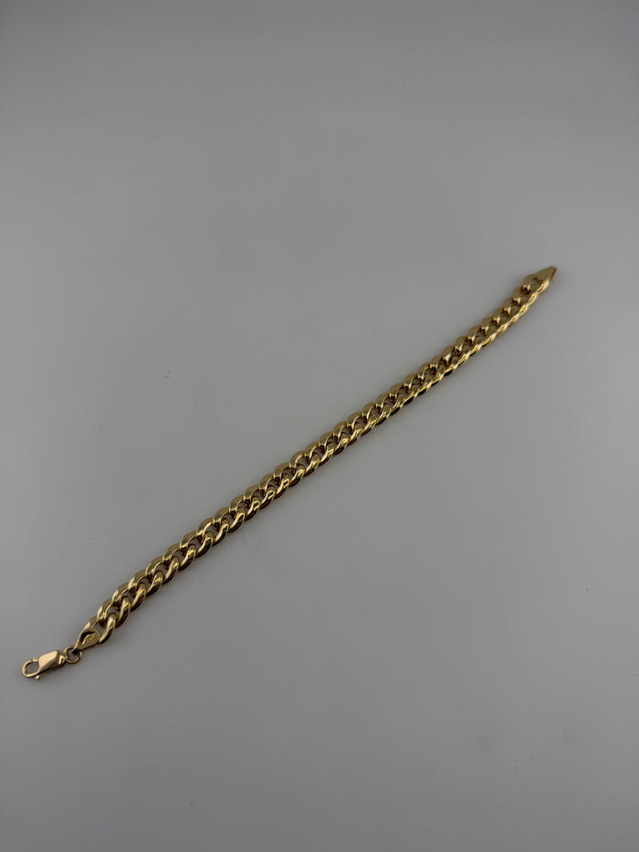 18K Solid Gold Royal Cuban Link Bracelet – 7.5mm