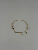 18K Solid Gold Charm Baby Bangle - Image 5