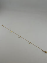 18K Solid Gold Delicate Leaf Anklet - Image 1