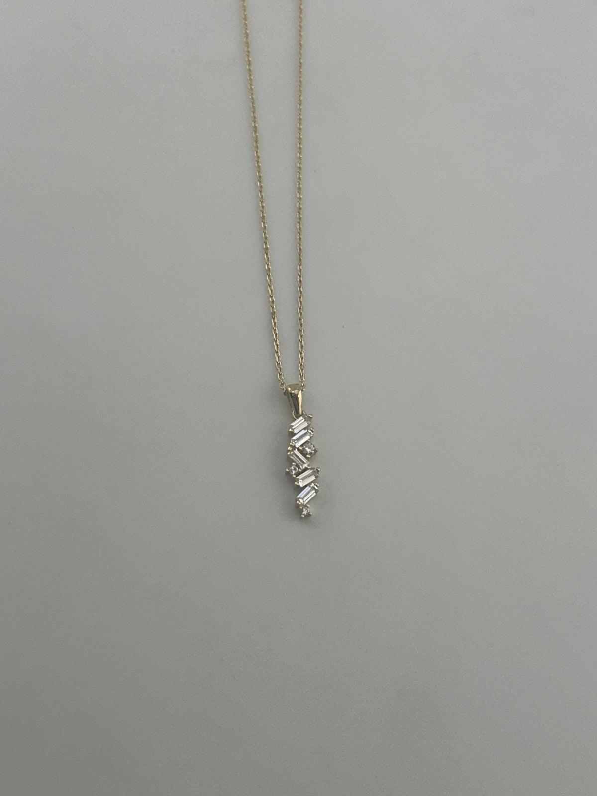 18K Yellow Gold Multi-Shape Cubic Zirconia Necklace - Image 1