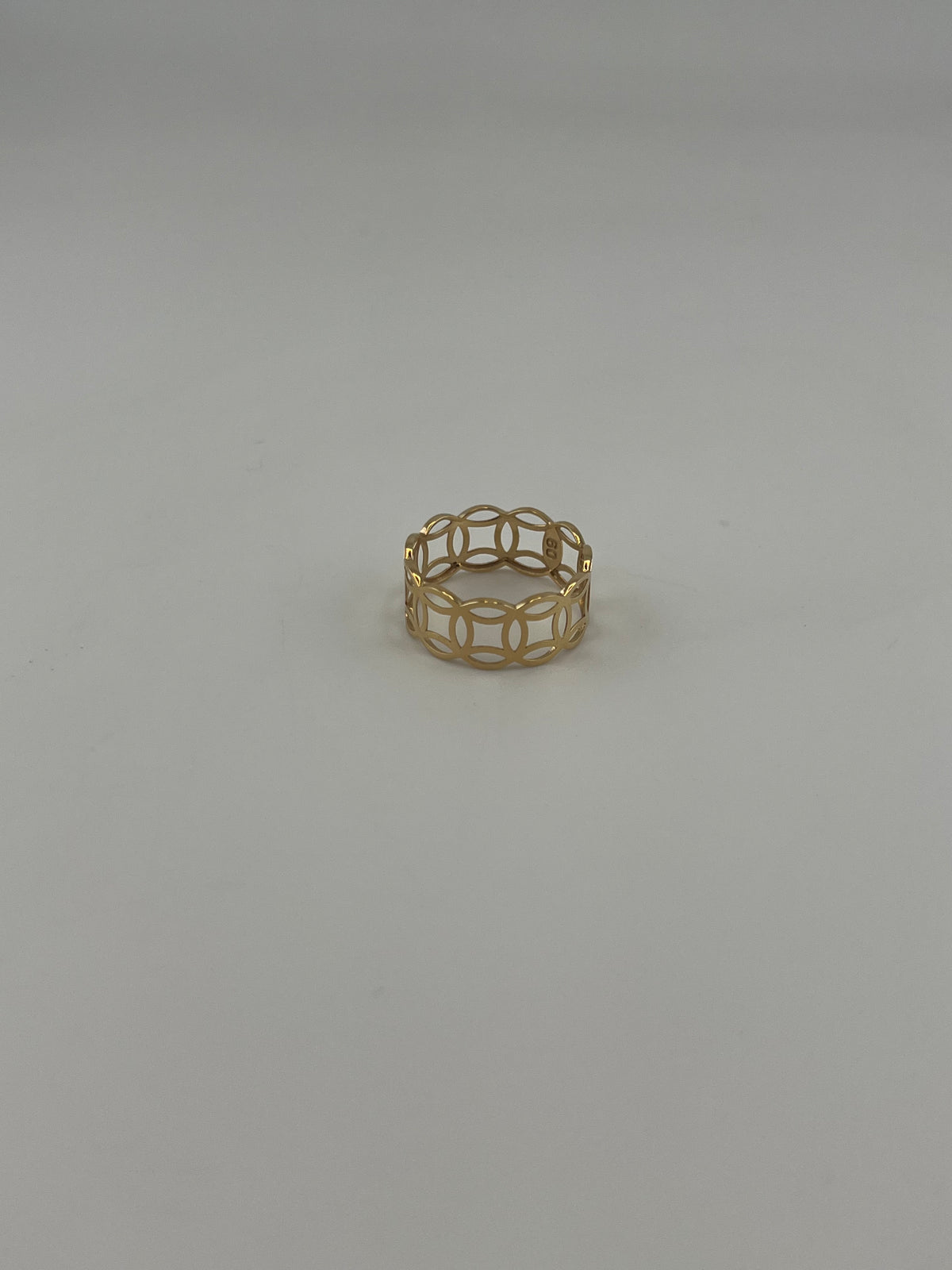 18K Solid Gold Interlocking Circle Lattice Band - Image 2