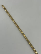 18K Solid Gold Modern Block Link Bracelet - Image 3