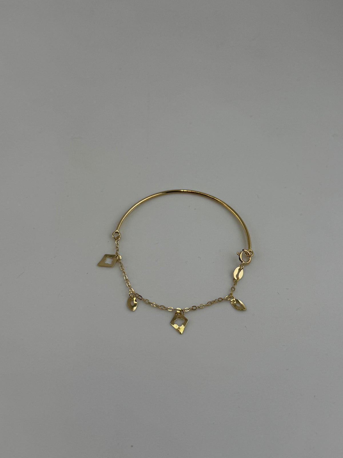 18K Solid Gold Charm Baby Bangle - Image 4