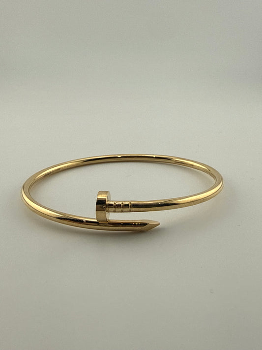 Regular twist nail bracelet, 18k gold