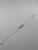 925 Sterling Silver Three Stone Movable CZ Bracelet - Image 3
