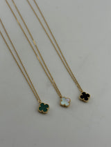 18K Solid Gold Single Clover Necklace - Image 5