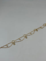 18K Solid Gold Turtle Charm Anklet - Image 3