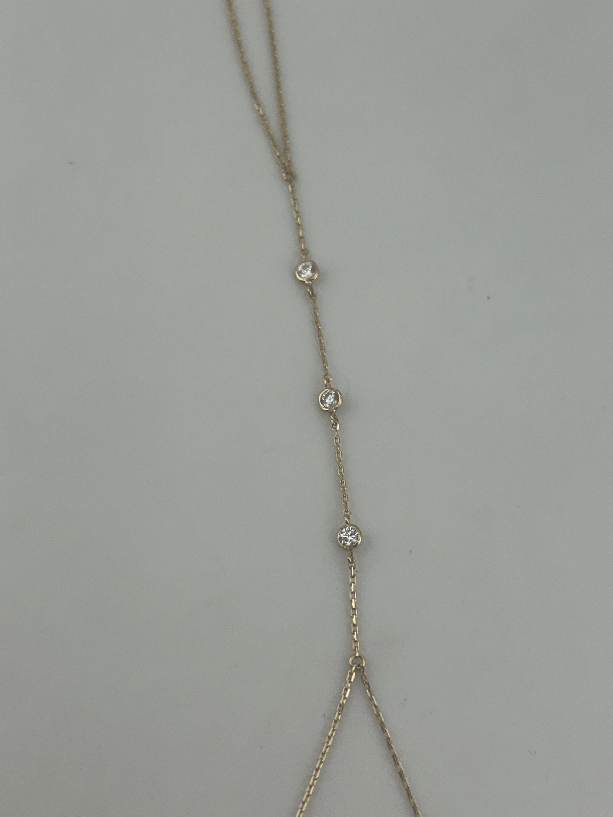 18K Yellow Gold Hand Chain with Premium Cubic Zirconia - Image 3
