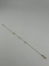 18K Yellow Gold White Stone Star, Butterfly & Heart Bracelet - Image 2