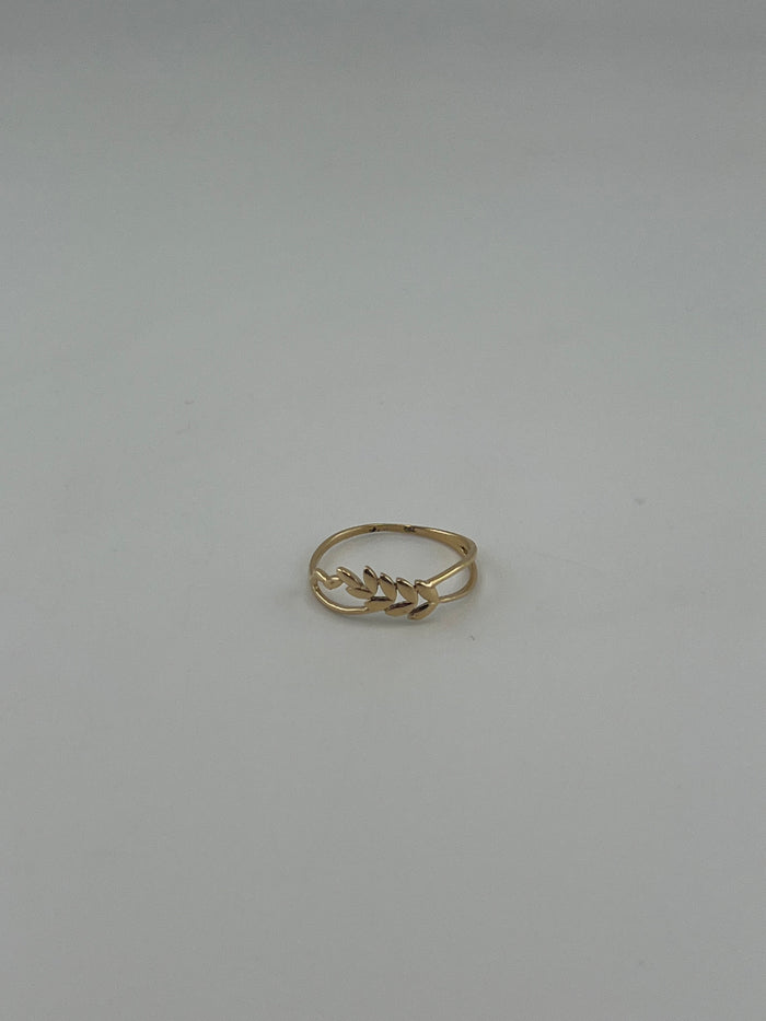 18K Solid Gold Laurel Leaf Ring