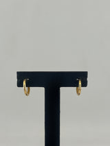 18K Solid Gold Essential Polished Huggie Hoops - Image 2