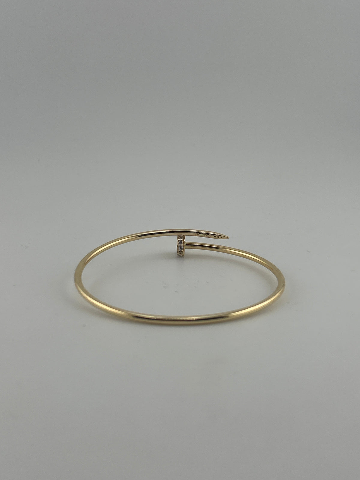Thin twist nail bracelet, with premium zircon stones, 18k gold , hollow - Image 3