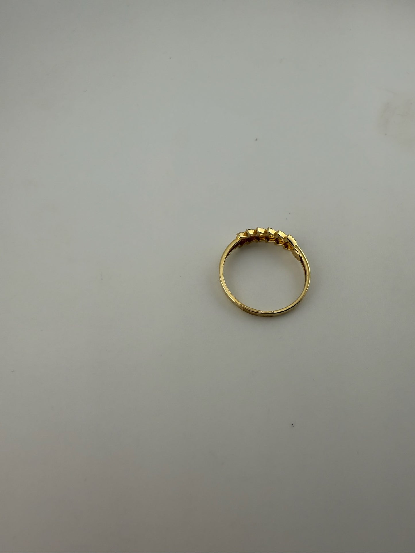 Dainty ring solid 18k gold with cz stones